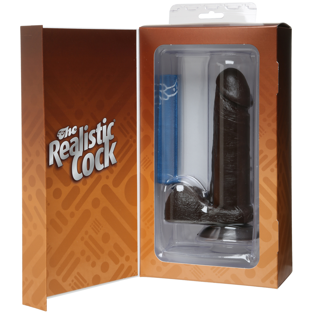 Realistische Cock met Ballen – Verwijderbare Vac-U-Lock Zuignap – 6 / 16 cm – Chocolade