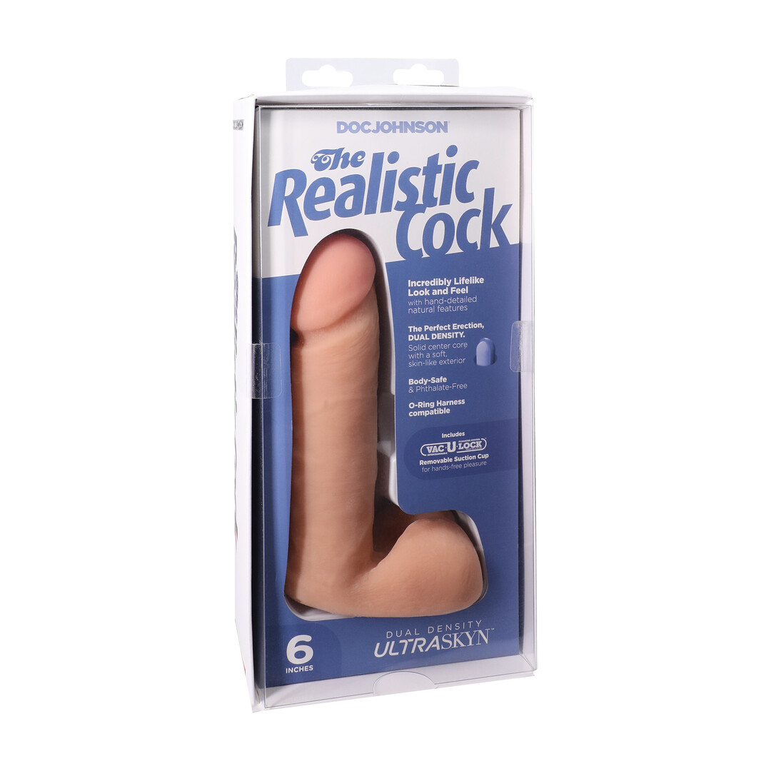 Realistic Cock met Ballen – Verwijderbare Vac-U-Lock Zuignap – ULTRASKYN – 6 / 16,5 cm – Vanille