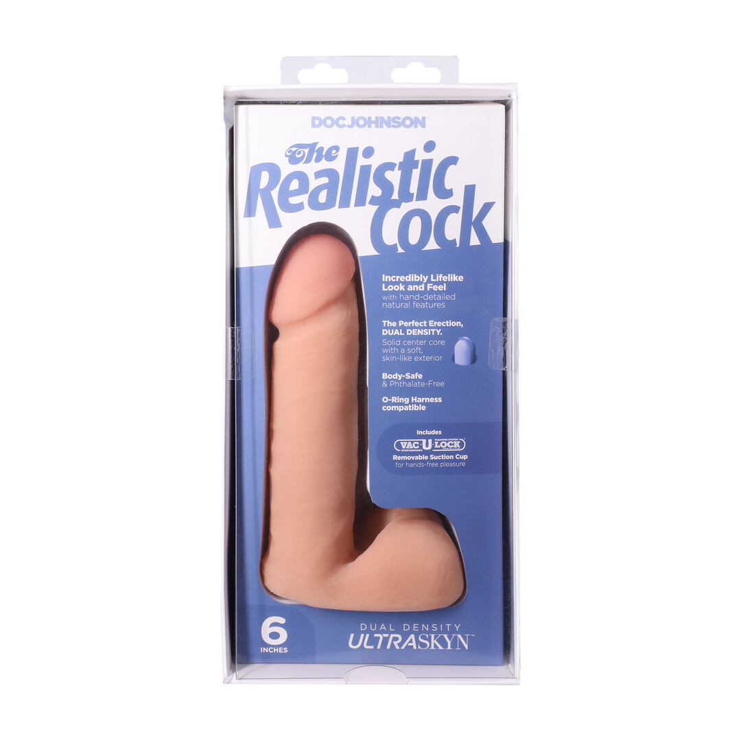 Realistic Cock met Ballen – Verwijderbare Vac-U-Lock Zuignap – ULTRASKYN – 6 / 16,5 cm – Vanille
