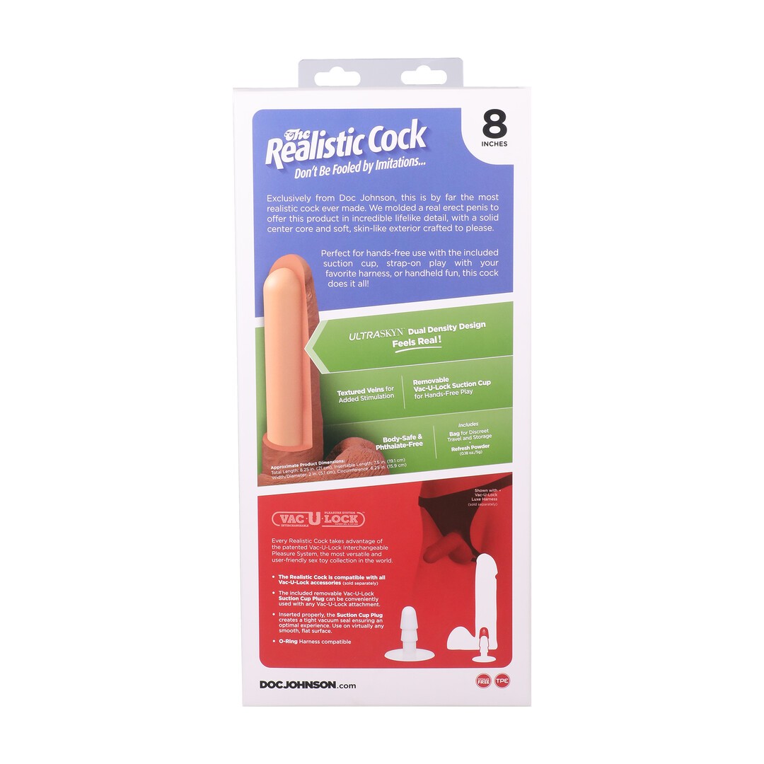 Realistische Cock met Ballen – Verwijderbare Vac-U-Lock Zuignap – ULTRASKYN – 8 / 21 cm – Vanille