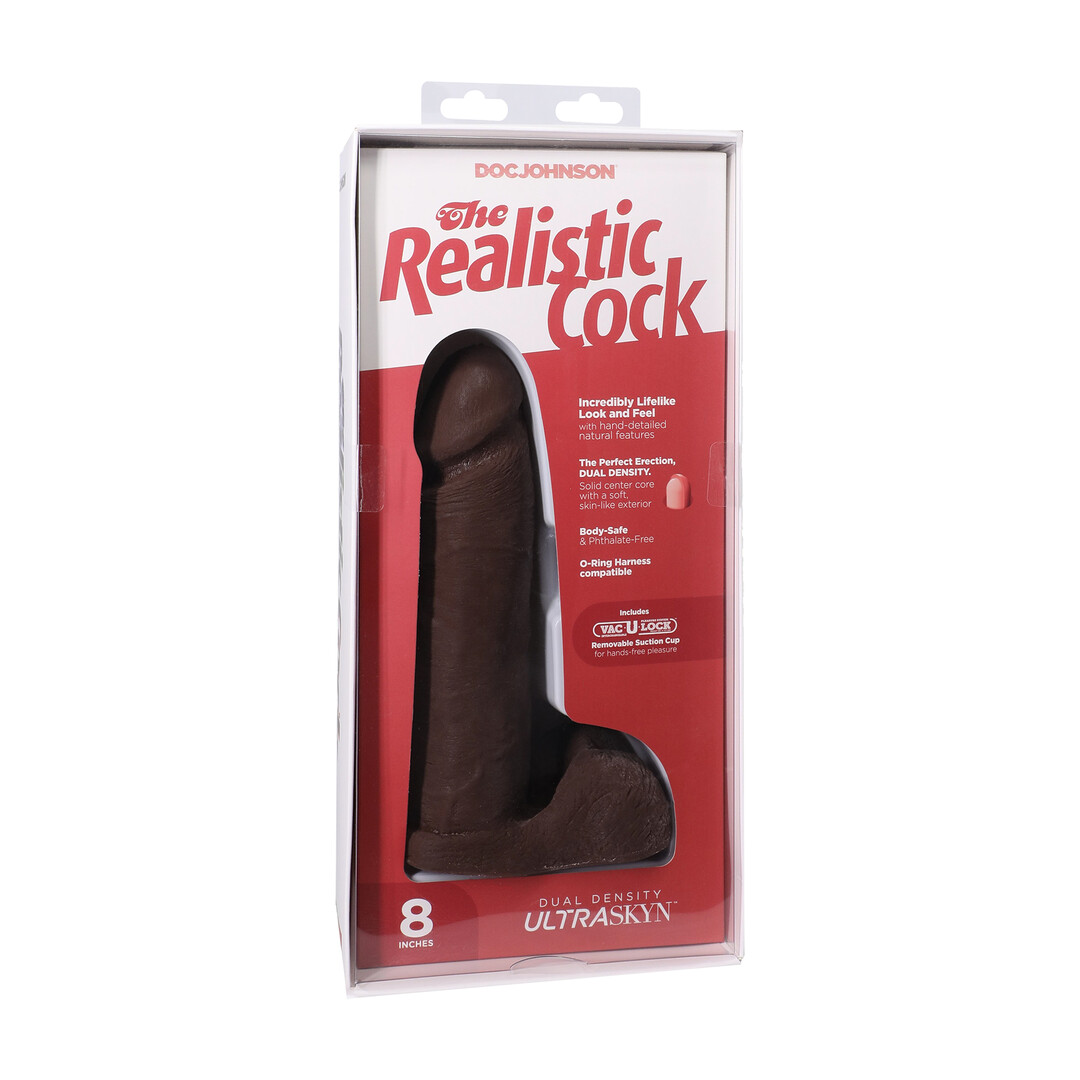 Realistische Cock met Ballen – Verwijderbare VacULock Zuignap – ULTRASKYN – 8 / 21 cm – Chocolade
