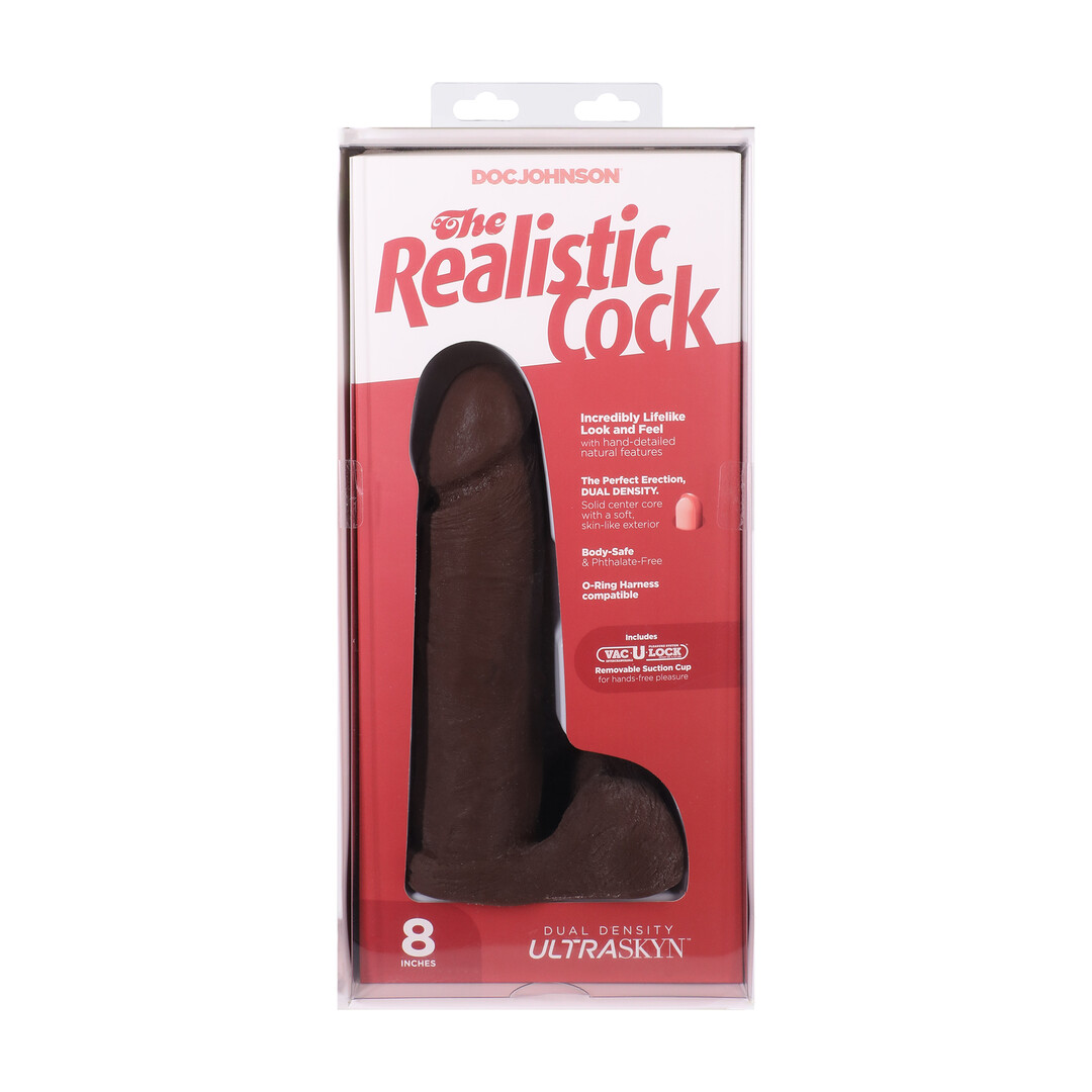 Realistische Cock met Ballen – Verwijderbare VacULock Zuignap – ULTRASKYN – 8 / 21 cm – Chocolade