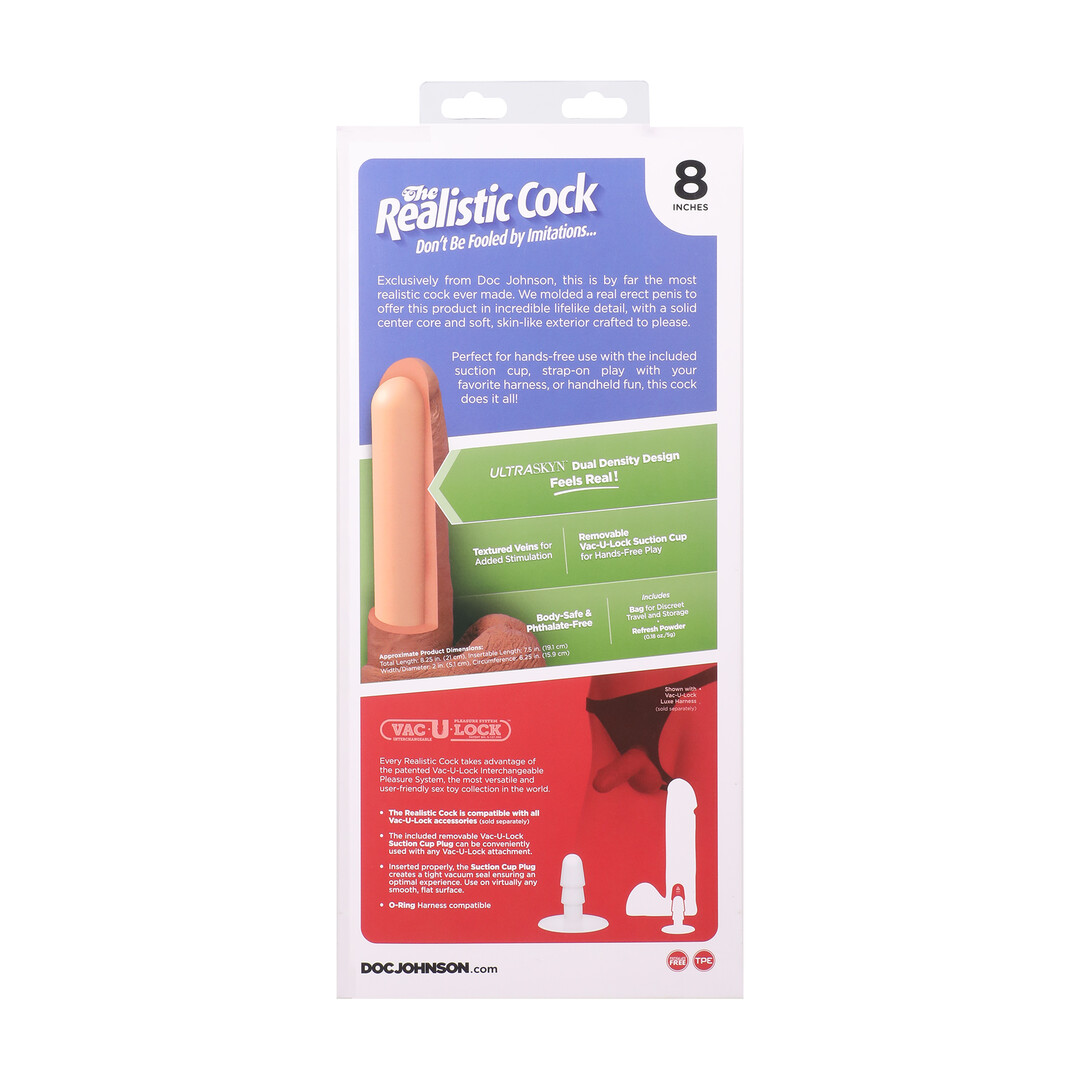 Realistische Cock met Ballen – Verwijderbare VacULock Zuignap – ULTRASKYN – 8 / 21 cm – Chocolade