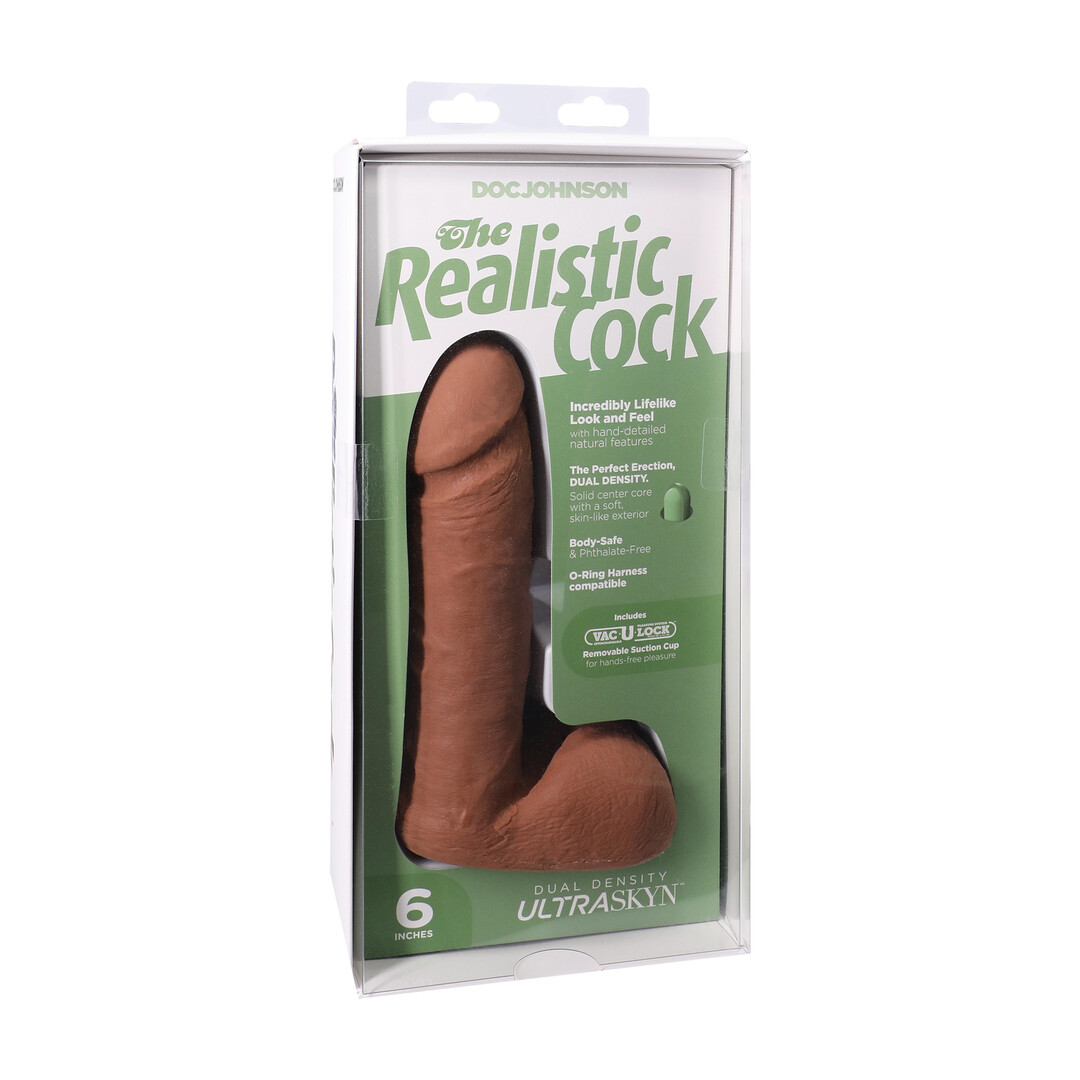 Realistische Cock met Ballen – Verwijderbare Vac-U-Lock Zuignap – ULTRASKYN – 6 / 16,5 cm – Karamel