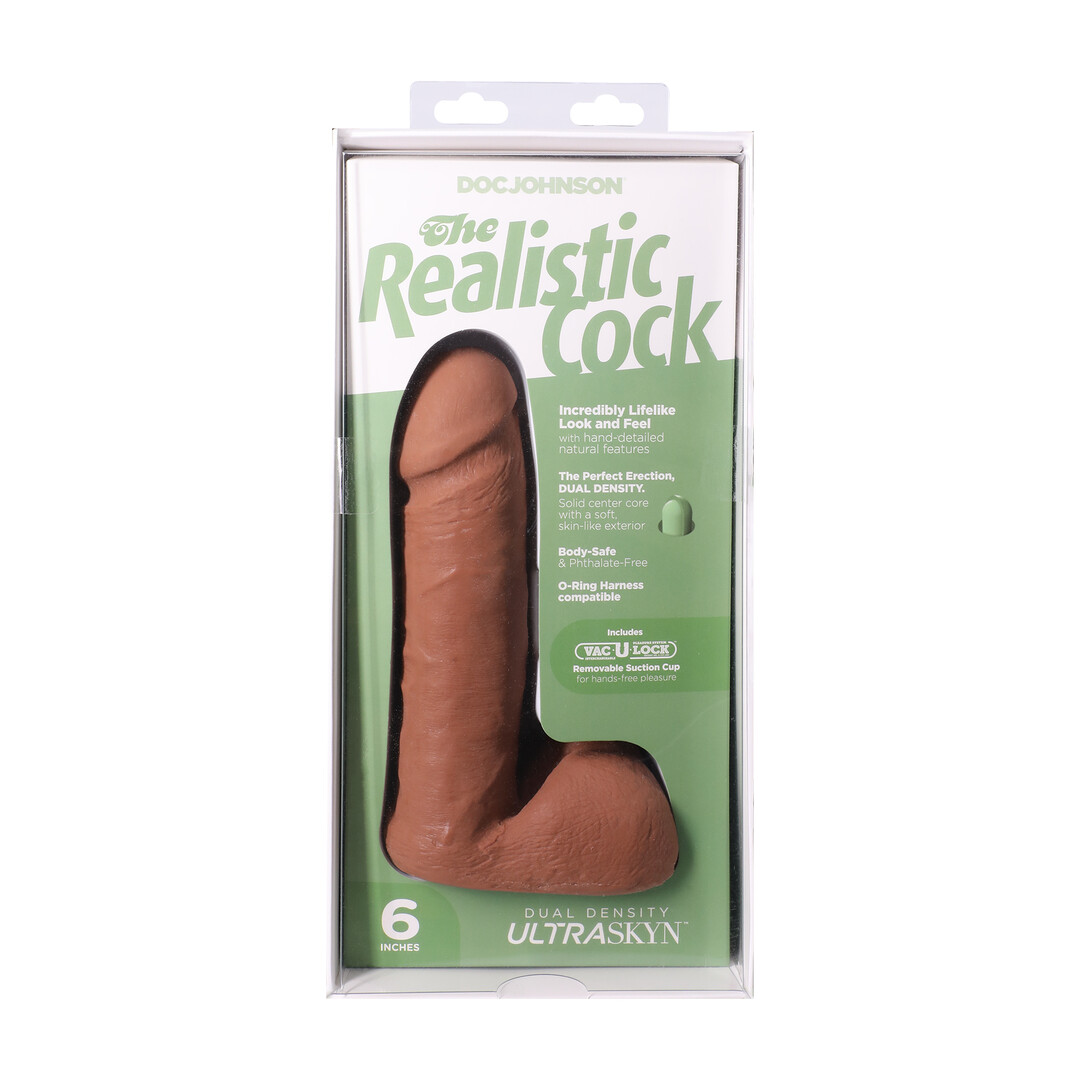 Realistische Cock met Ballen – Verwijderbare Vac-U-Lock Zuignap – ULTRASKYN – 6 / 16,5 cm – Karamel