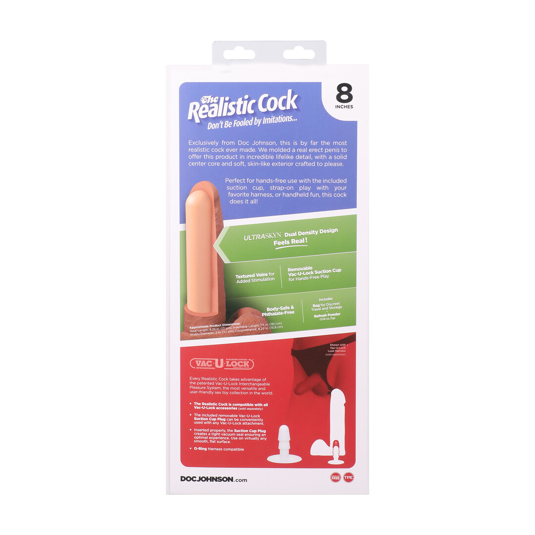 Realistische Cock met Ballen – Verwijderbare Vac-U-Lock Zuignap – ULTRASKYN – 8 / 21 cm – Karamel