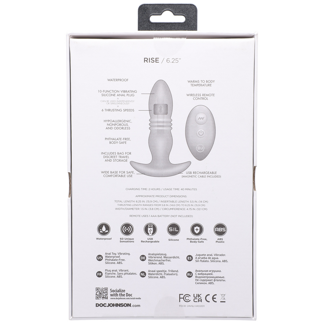 Rise – Siliconen Anale Plug met Afstandsbediening