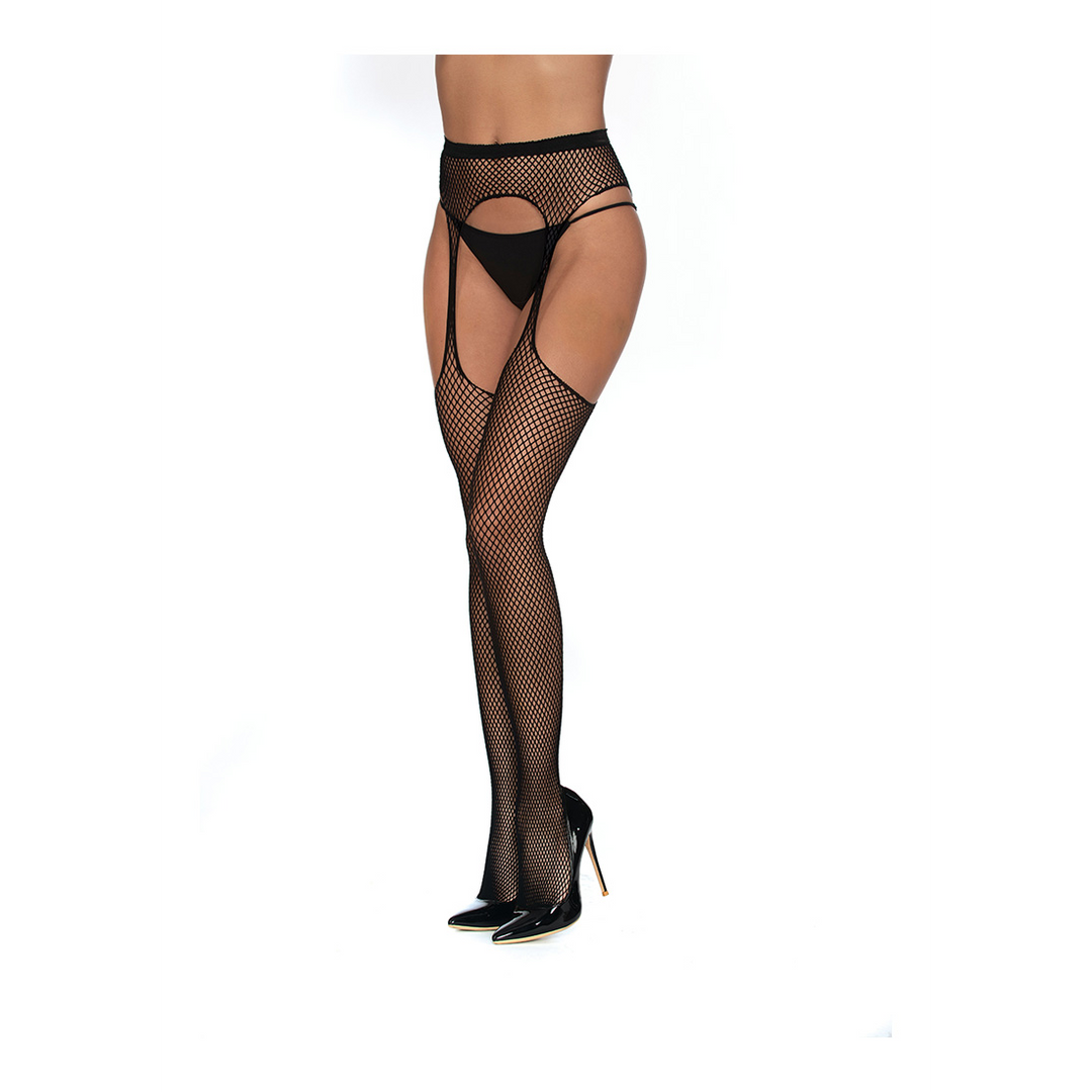 Visnet Suspender Pantyhoses – Één maat – Zwart