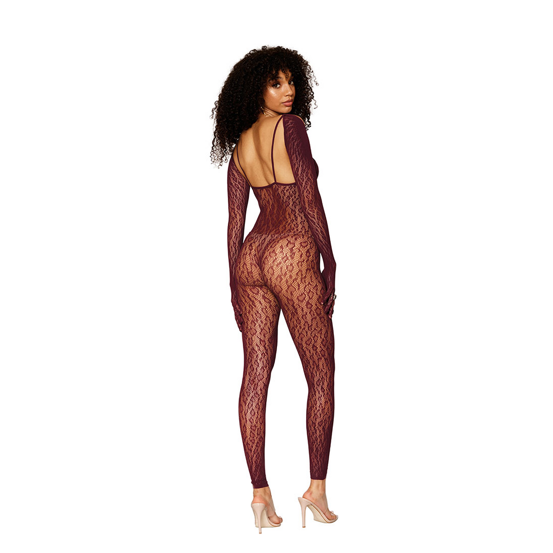 Catsuit Bodystocking en Shrug Diamond – One Size – Bruin