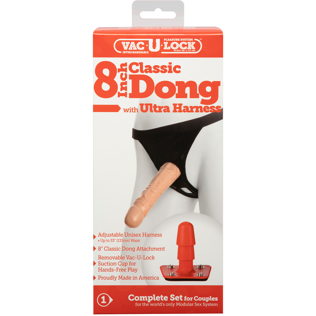 Klassieke dildo met Ultra harnas – 20 cm – Vanille