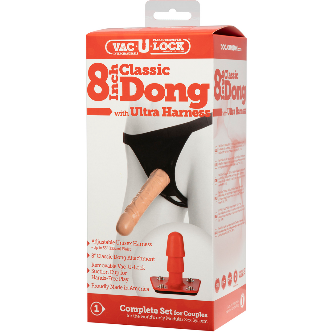 Klassieke dildo met Ultra harnas – 20 cm – Vanille