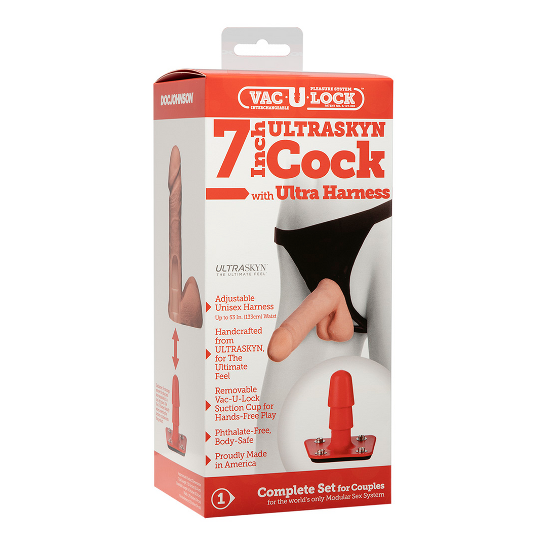 ULTRASKYN Harness en Dildo – 7 / 18 cm