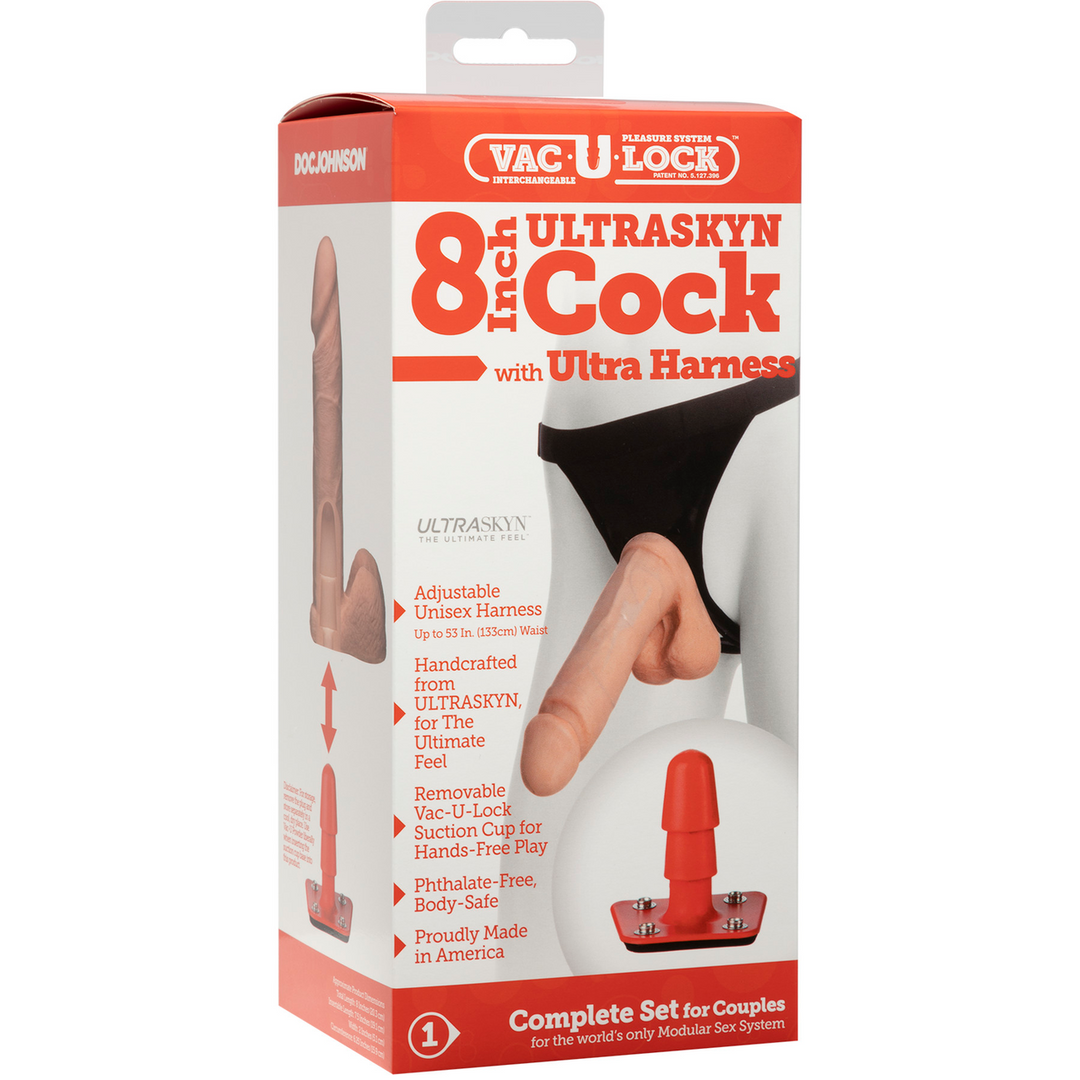 ULTRASKYN Harnas en Dildo – 8 / 20 cm