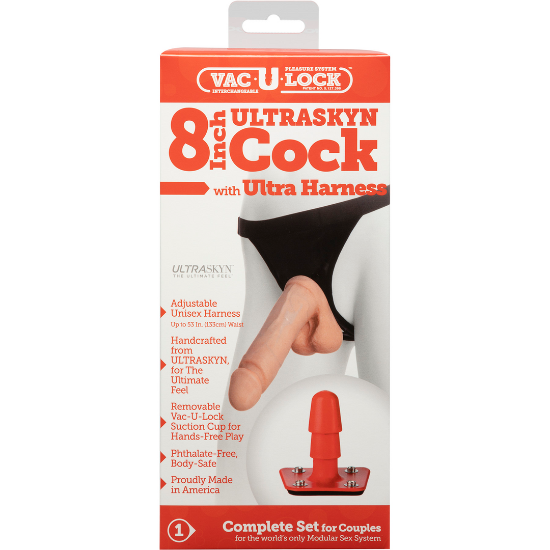 ULTRASKYN Harnas en Dildo – 8 / 20 cm