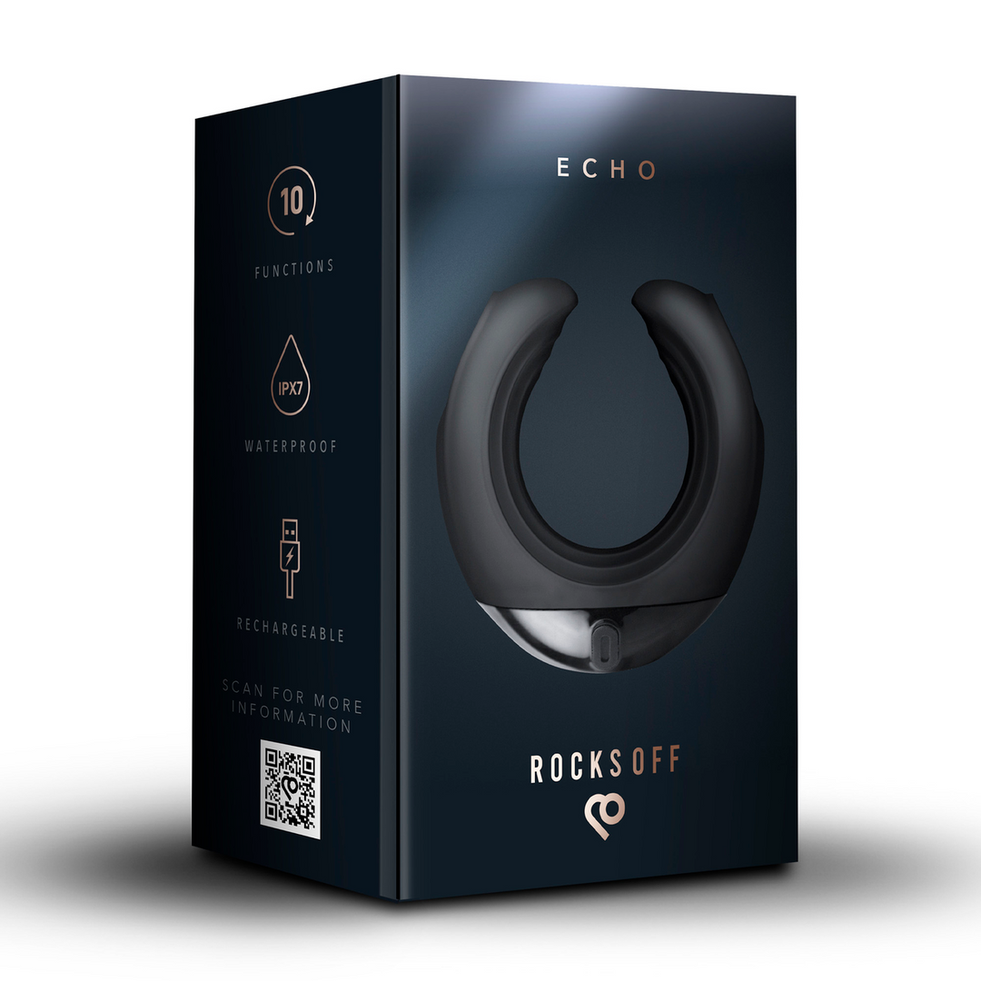 Echo – Vibrerende C-Vorm Masturbator – Zwart