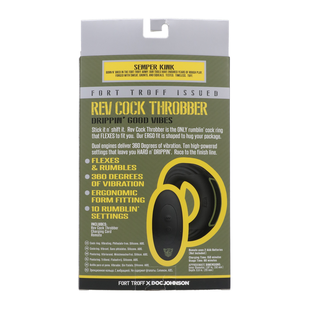 Rev Cock Throbber – Vibrerende Cockring – Groot – Zwart