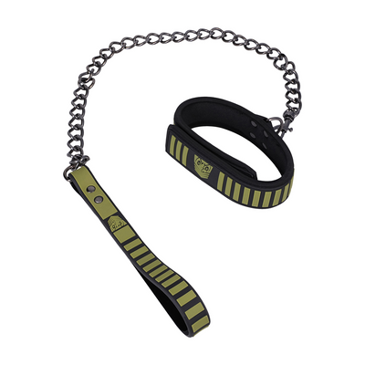 Tactische Halsband en Leash - Zwart/Groen Tactische Halsband en Leash - Zwart/Groen