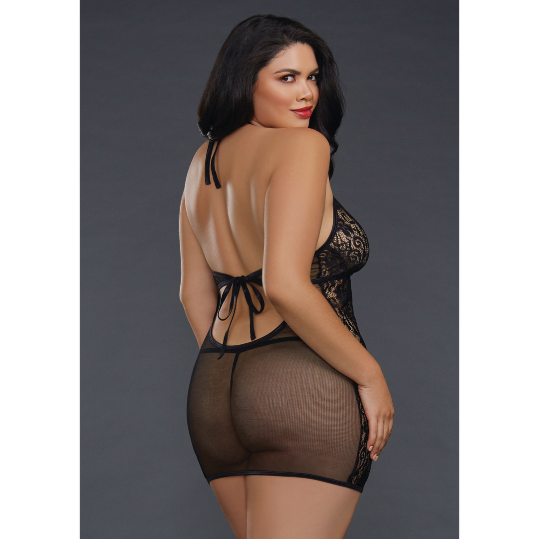 Visnet en Kant Chemise – Plus Size