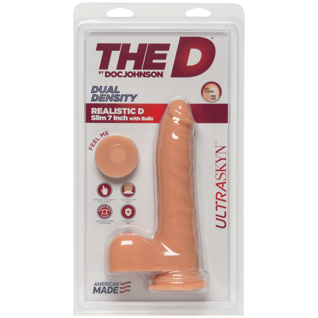 D Slim – Realistic ULTRASKYN Dildo met Ballen – 7 / 18 cm