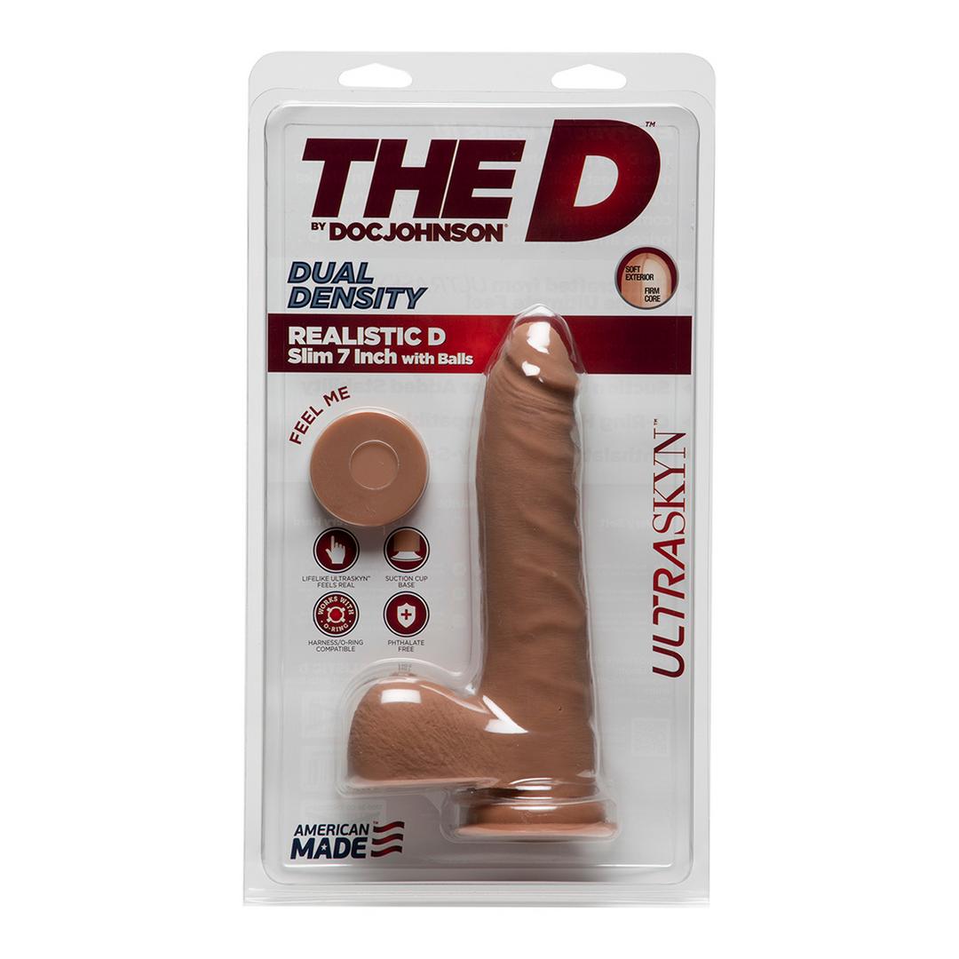 D Slim – Realistic ULTRASKYN Dildo met Ballen – 7 / 18 cm