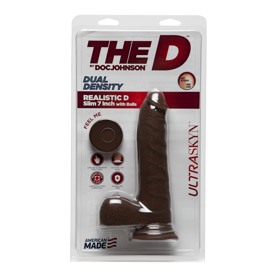 D Slim – Realistic ULTRASKYN Dildo met Ballen – 7 / 18 cm