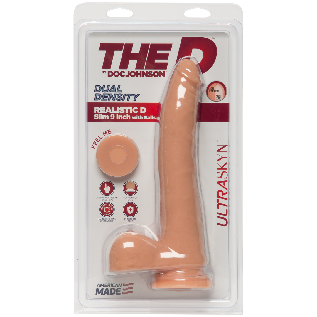 D Slim – Realistische ULTRASKYN Dildo met Ballen – 2 Stukken