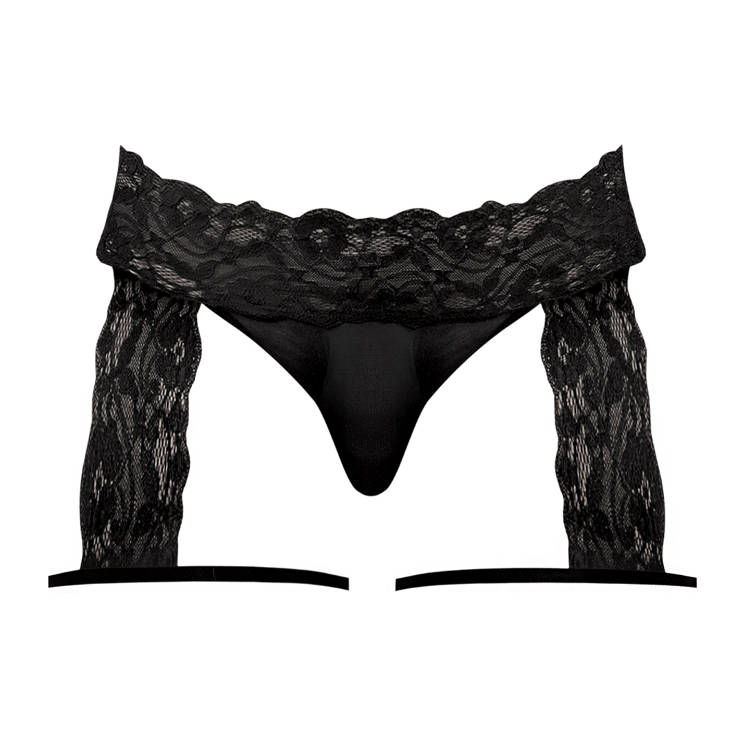G-string zeķturu šorti - S/M - Melni