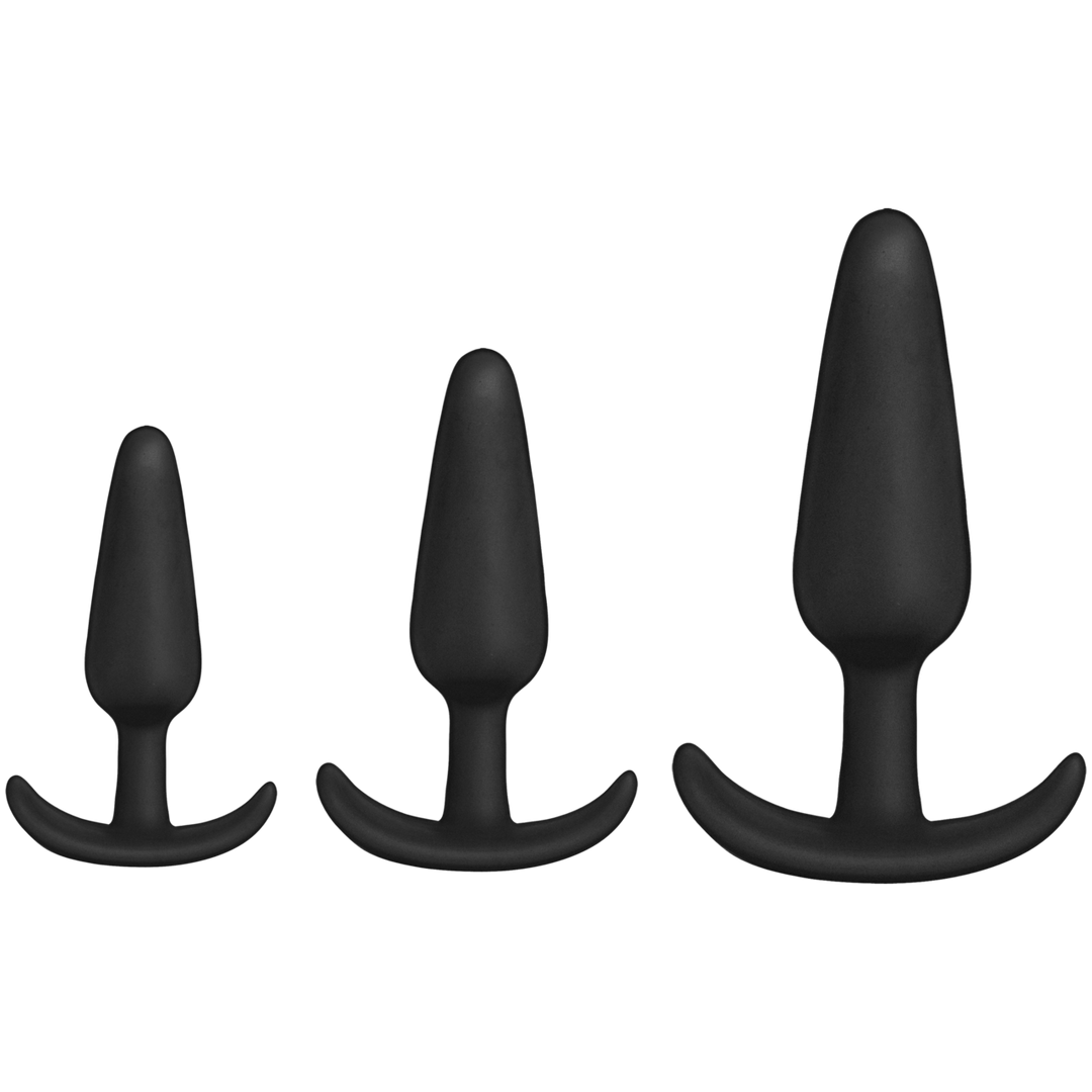Tush Trainer – 3 Delige Siliconen Set – Zwart