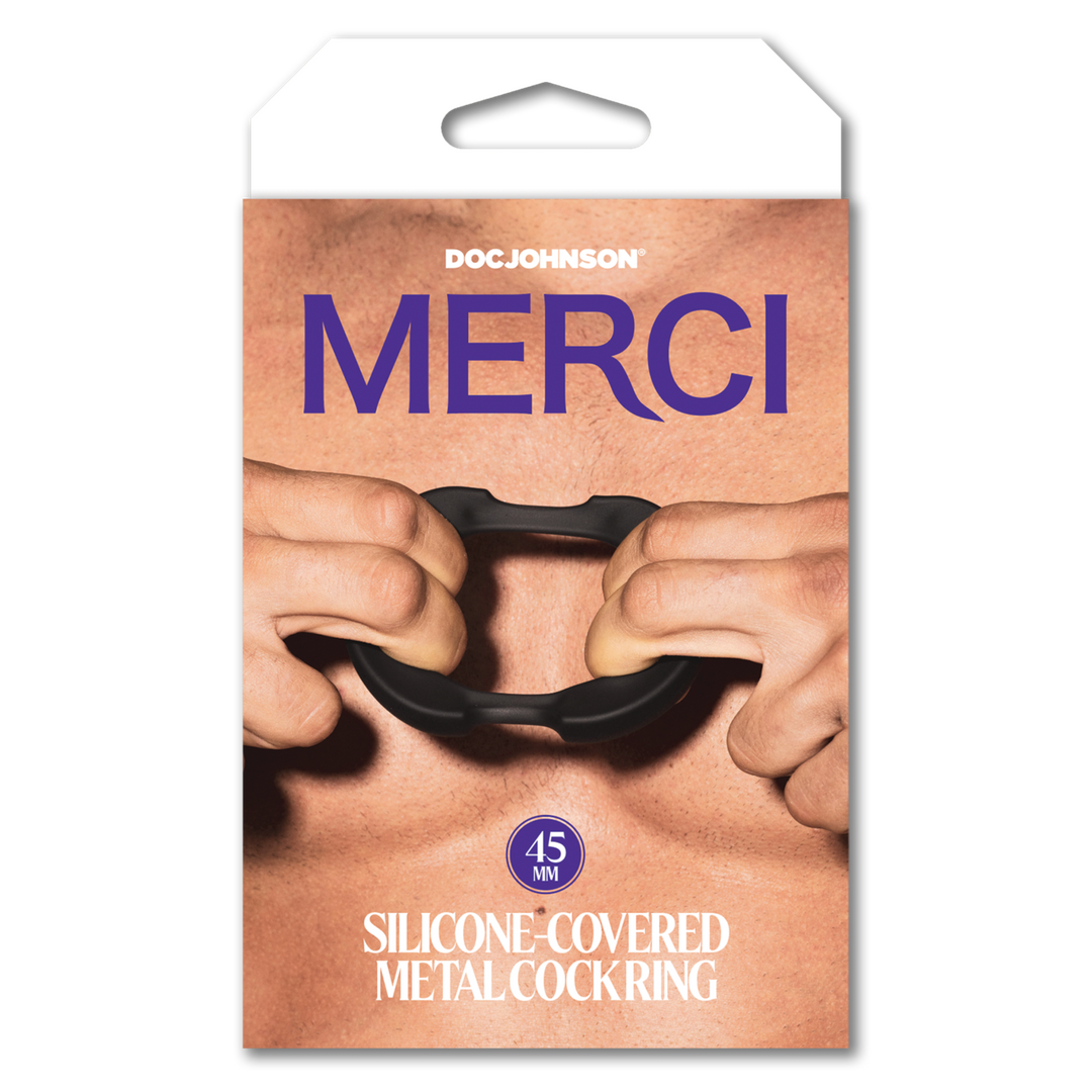 De Paradox – Silicone/Metal Cock Ring – 45mm – Zwart