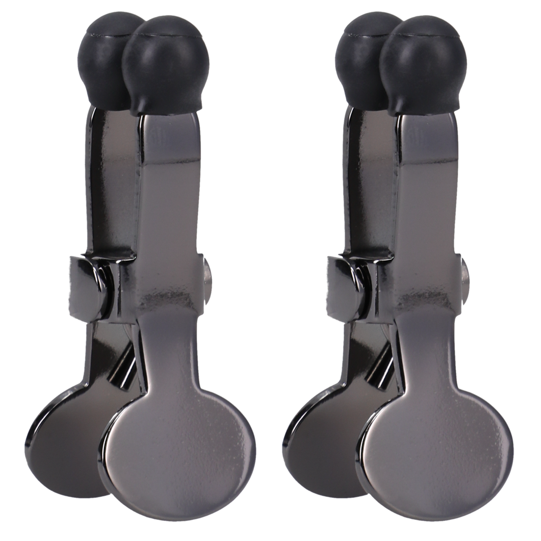 Nippers – RVS Nipple Klemmen met Silicone Tip – Zwart