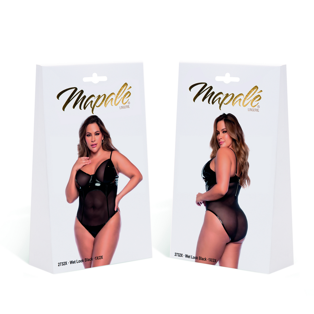 Bodysuit - 3/4X - Wet Black