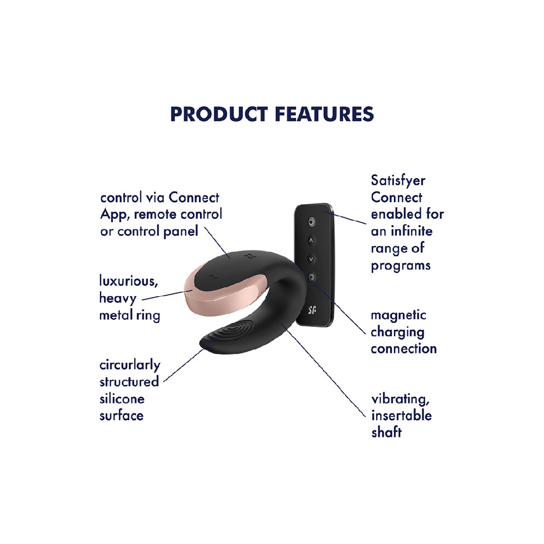 Double Love – Luxe Partner Vibrator – Zwart