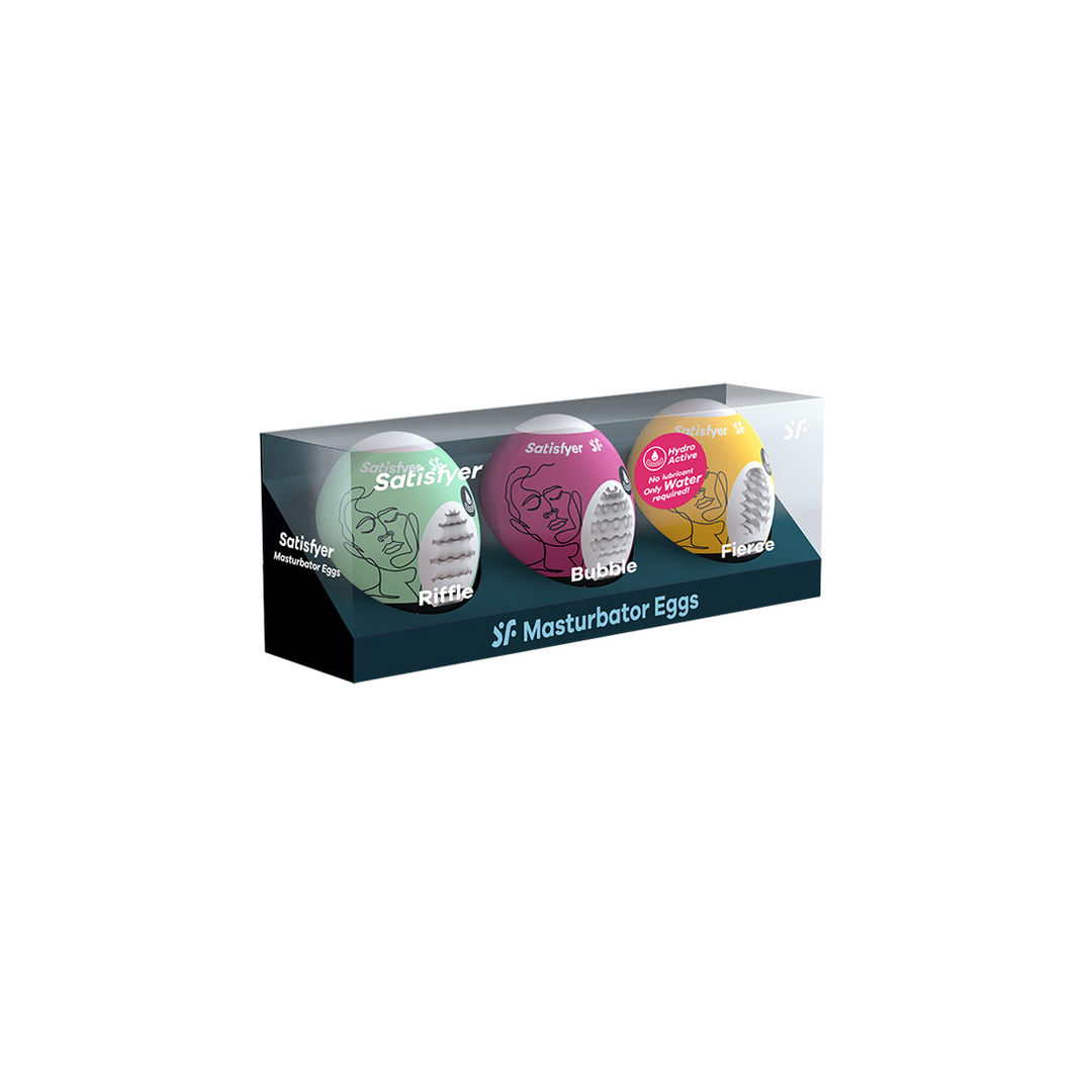 Masturbator Egg Set – Riffle, Bubble, Fierce – 3 Stuks