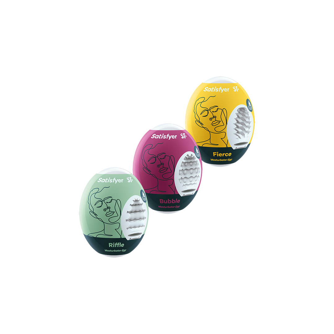 Masturbator Egg Set – Riffle, Bubble, Fierce – 3 Stuks