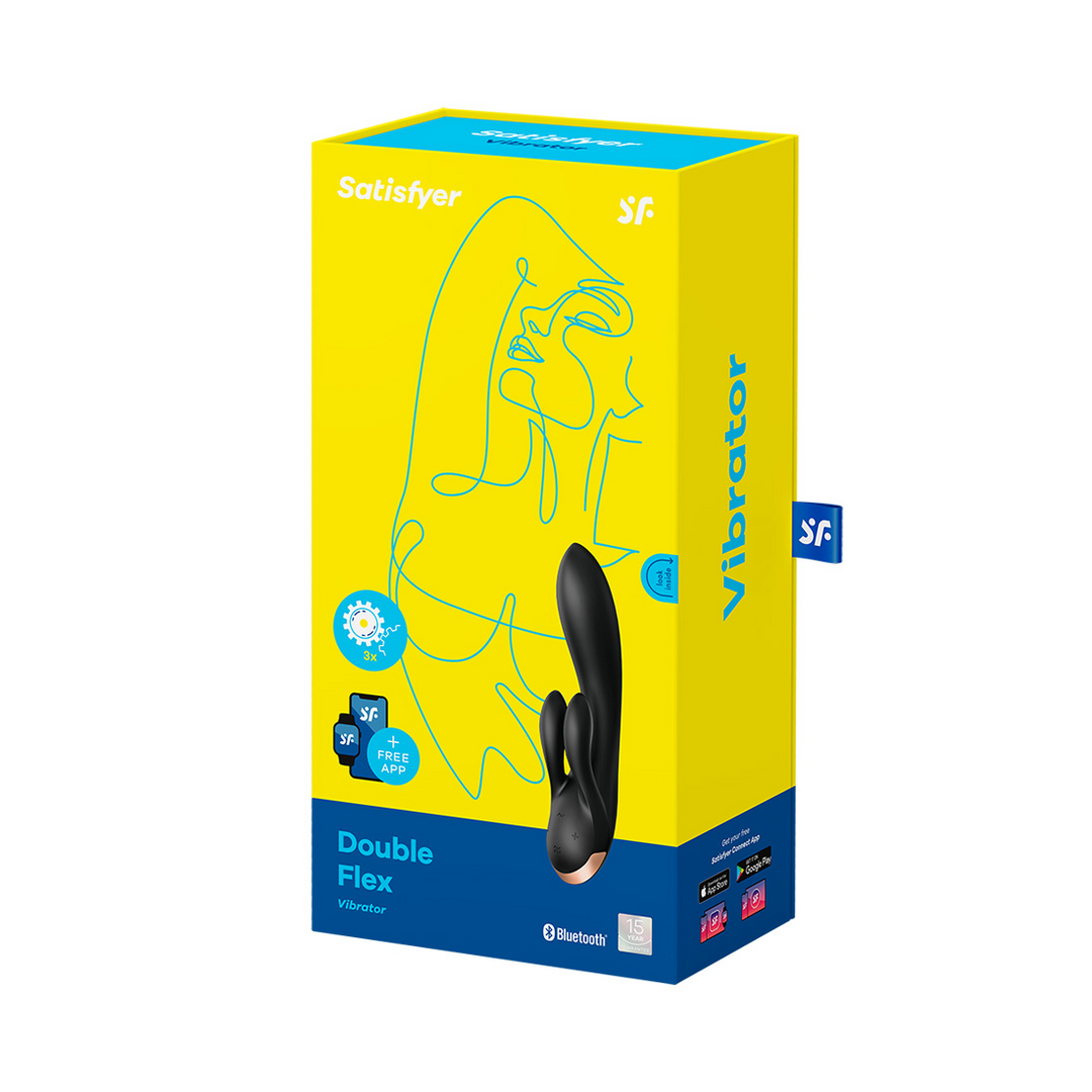 Dubbele Flex – Rabbit Vibrator – Zwart