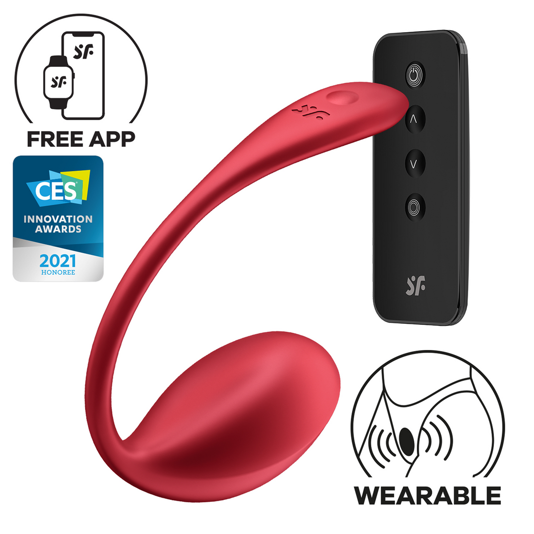 Shiny Petal Connect App – Draagbare Koppel Vibrator – Rood