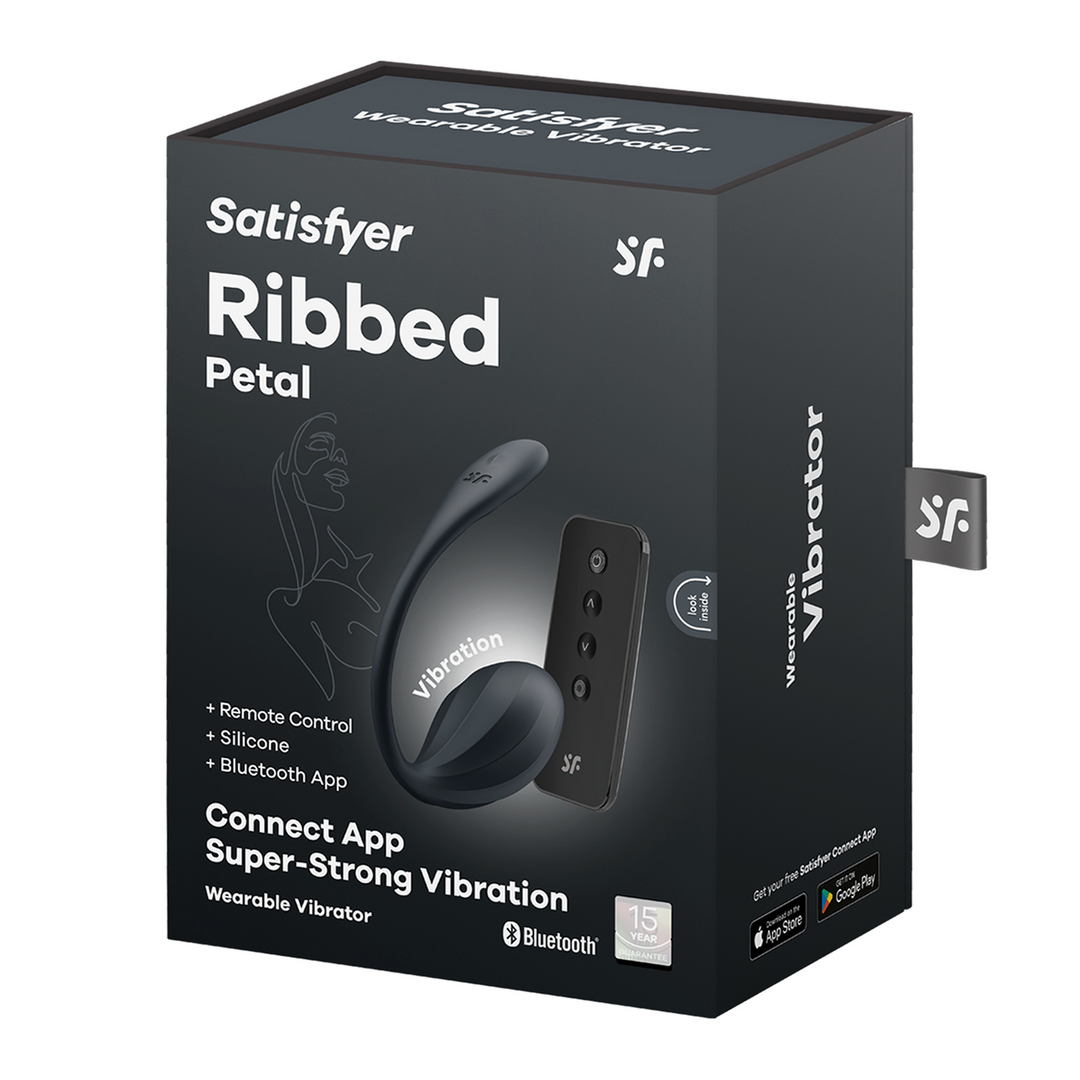 Ribbed Petal Connect App – Draagbare Koppel Vibrator – Zwart