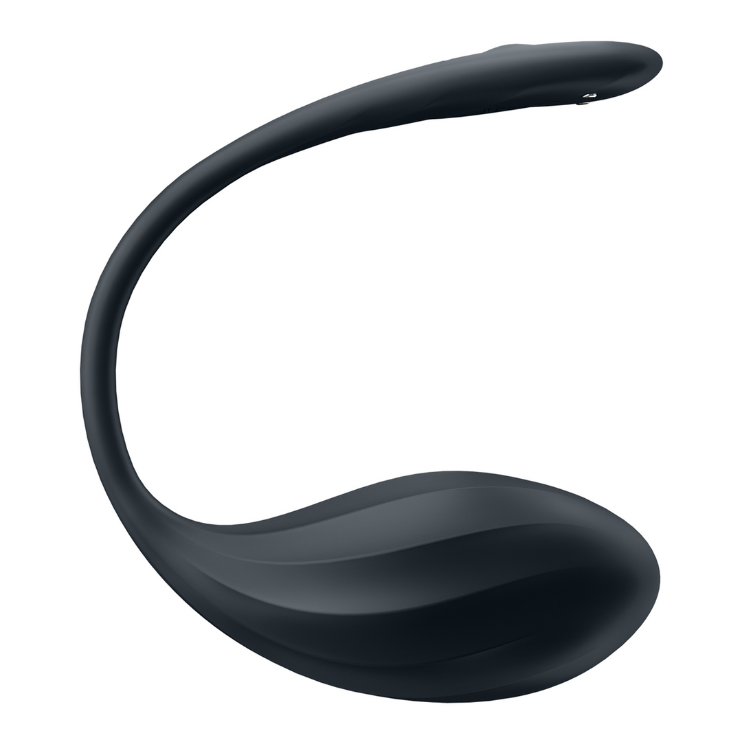 Conect App de Pétalos Acanalados - Vibrador para Parejas Wearable - Negro