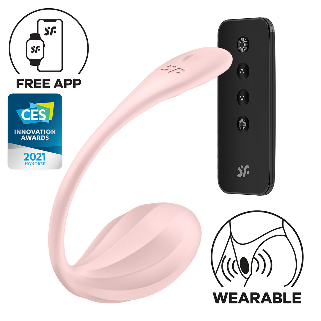 Ribbed Petal Connect App – Draagbare Koppel Vibrator – Roze