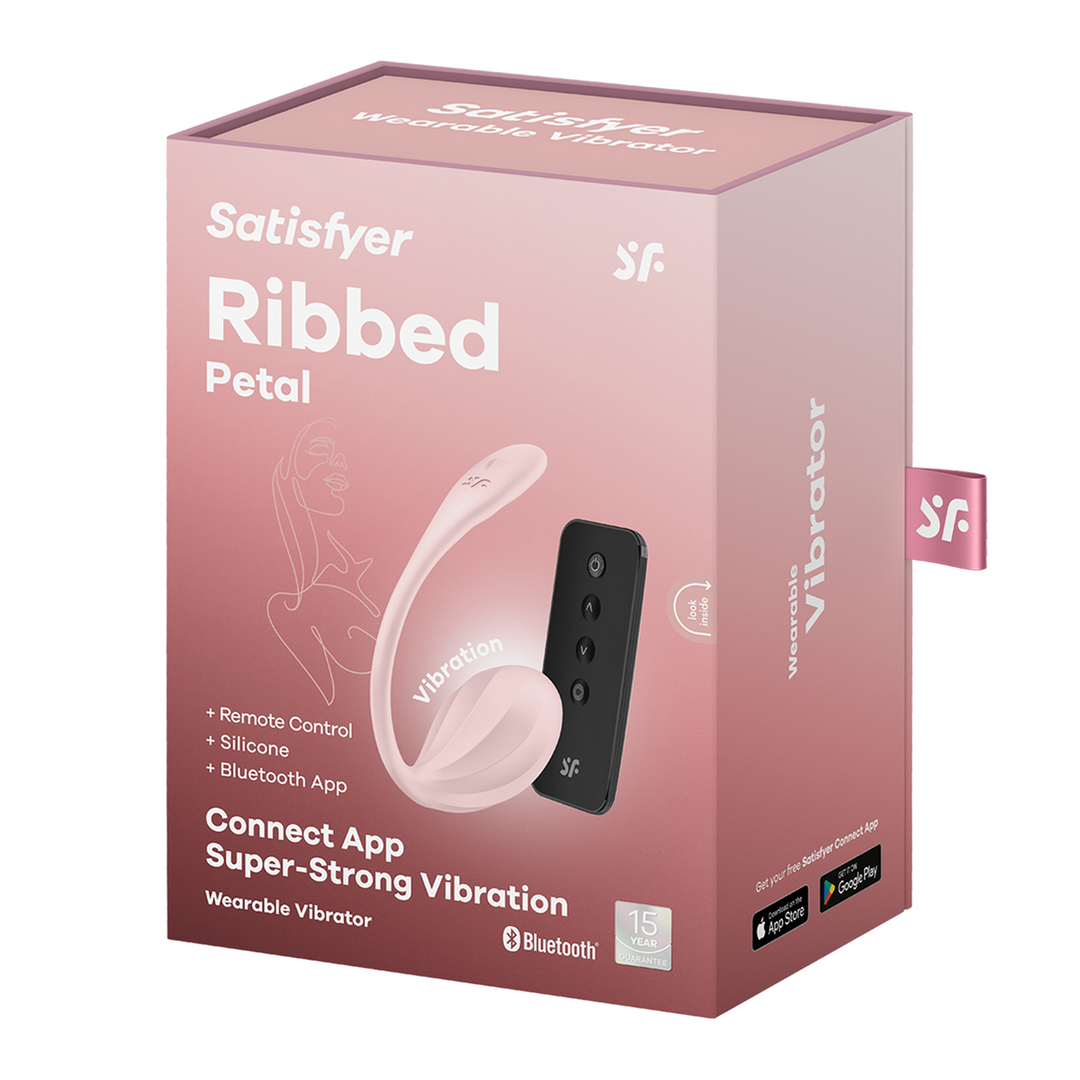 Ribbed Petal Connect App – Draagbare Koppel Vibrator – Roze