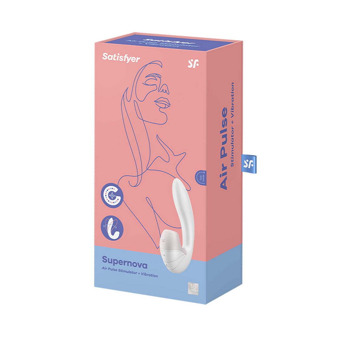 Supernova – Inbrengbare Dubbele Luchtpuls Vibrator – Wit