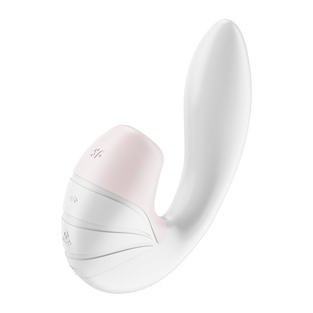 Supernova - Vibrador Doble de Pulso de Aire Insertable - Blanco