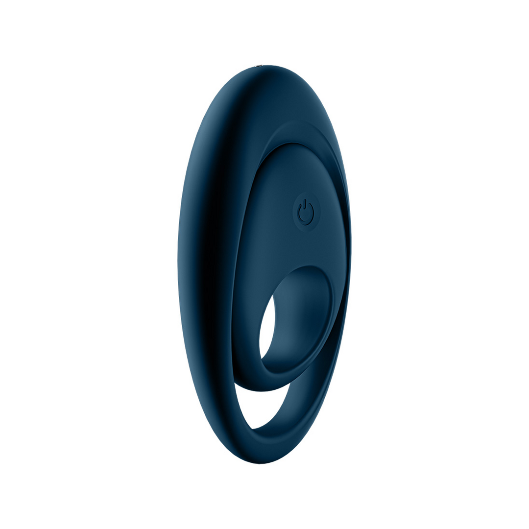 Glorious Duo Ring – Vibrerende Cockring met Dubbele Band – Donkerblauw