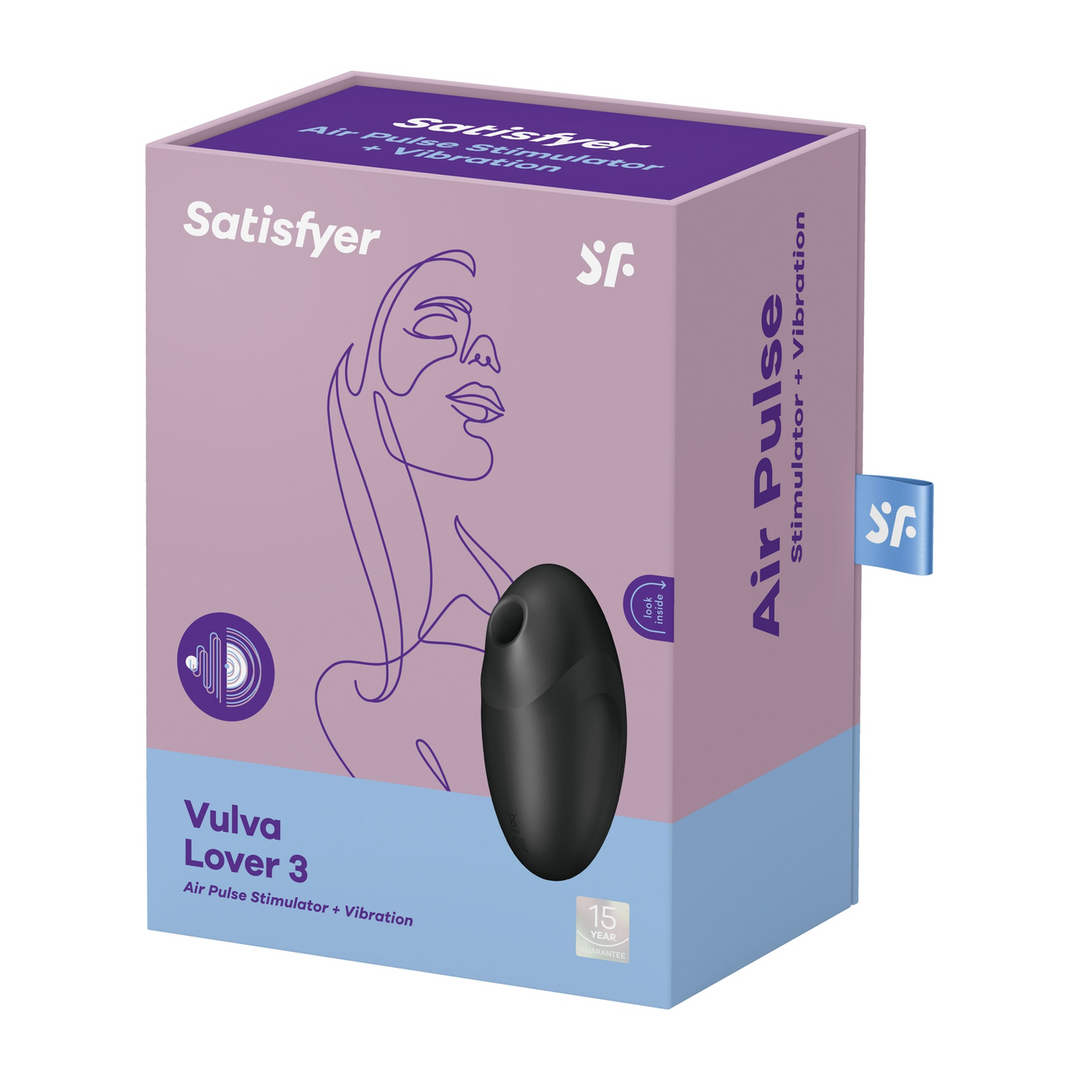Vulva Lover 3 – Dubbele Air Pulse Vibrator – Zwart