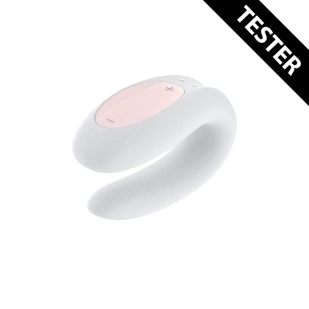 Vibrador Doble Alegría para Parejas - Blanco - Tester