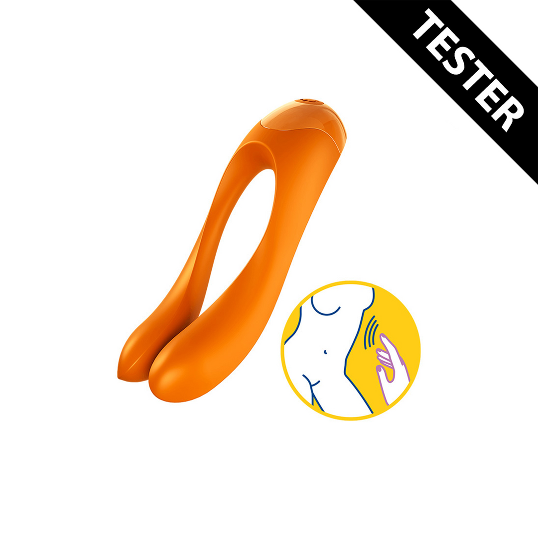 Candy Cane Finger Vibrator – Oranje – Tester