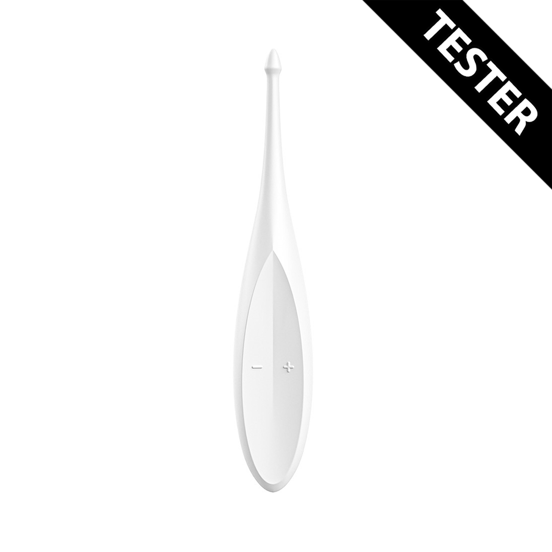 Vibrador de punta giratoria divertida - Blanco - Tester