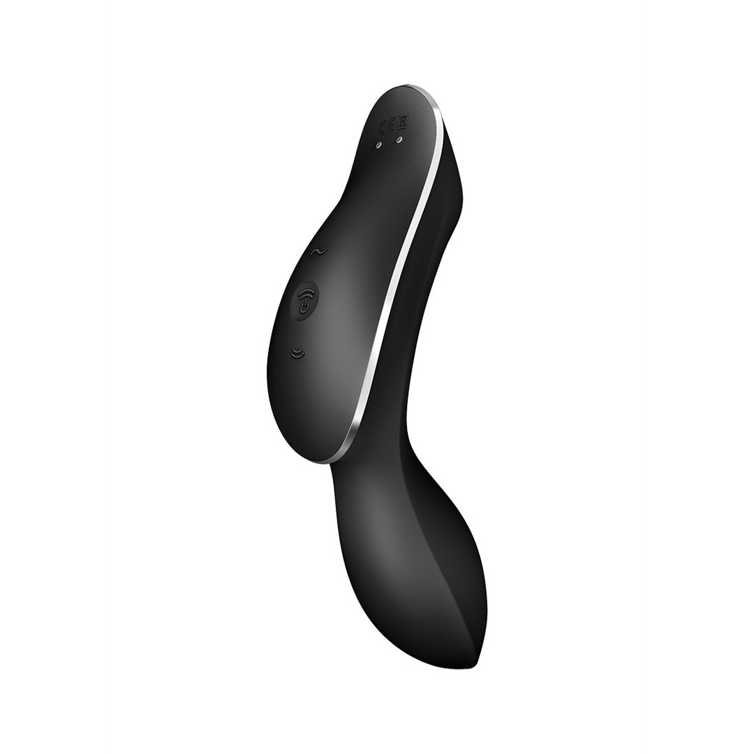 Curvy Trinity 2 – Invoegbare Air Pulse Vibrator – Zwart