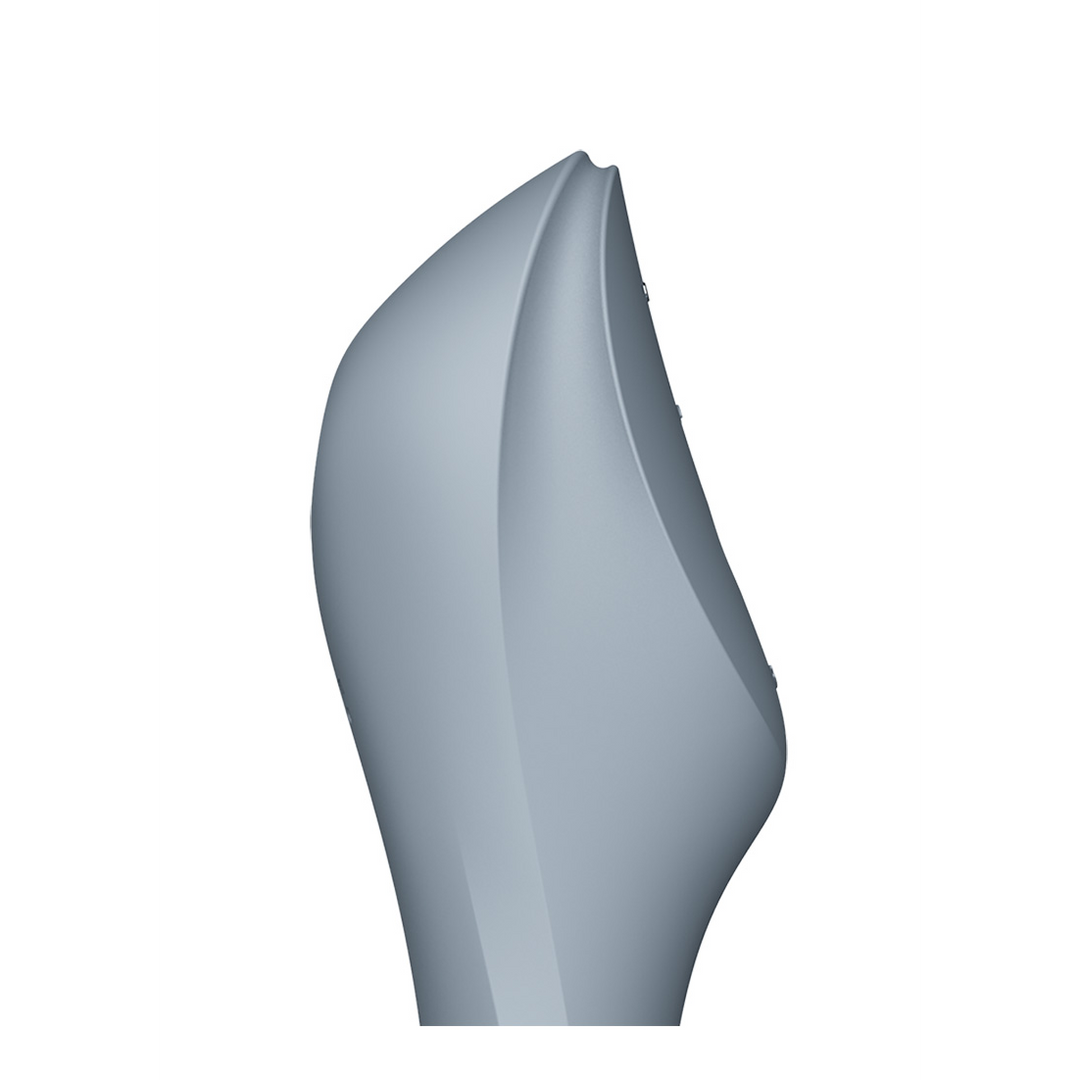 Curvy Trinity 3 – Invoegbare Air Pulse Vibrator – Blauwgrijs