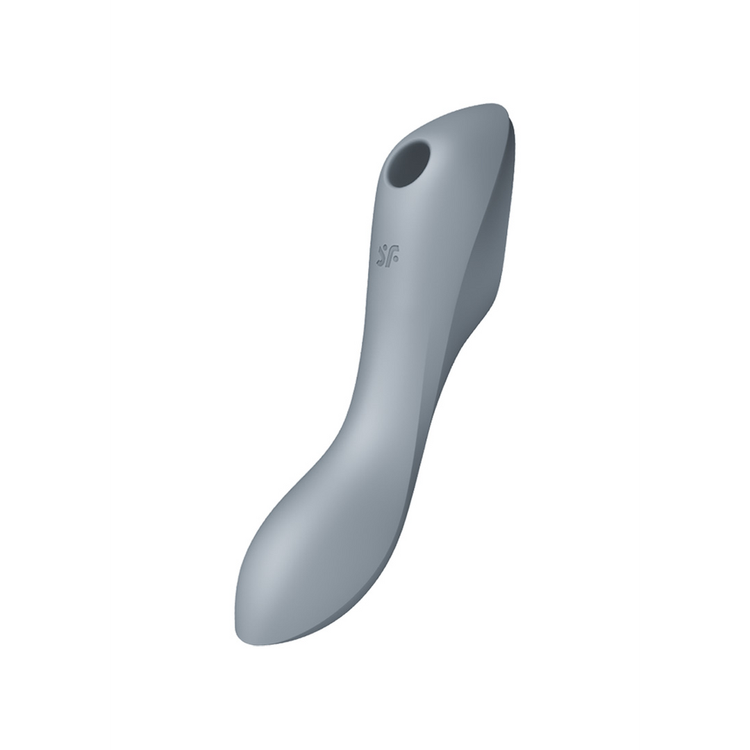 Curvy Trinity 3 – Invoegbare Air Pulse Vibrator – Blauwgrijs